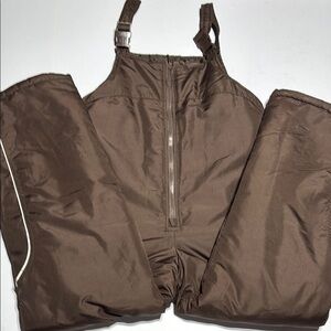 London Fog Brown Bibbed Ski Pants with Weatherproof Design M 10-12